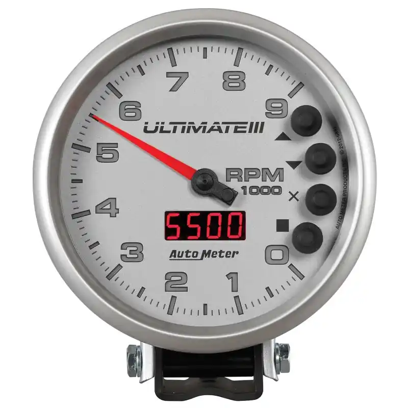 Autometer 5 inch Ultimate III Playback Tachometer 9000 RPM - Silver (ATM6882)