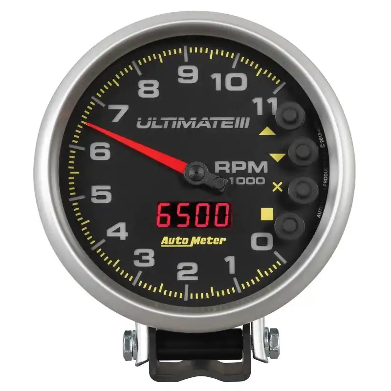 AutoMeter Gauge Tach 5in. 11K RPM Pedestal Datalogging Ultimate IIi Playback Black (ATM6888)