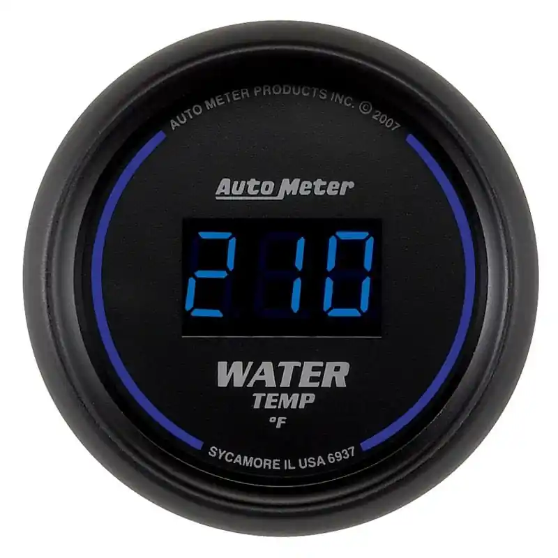 Autometer Cobalt Digital 52.4mm Black 0-300 deg F Water Temperature Gauge (ATM6937)