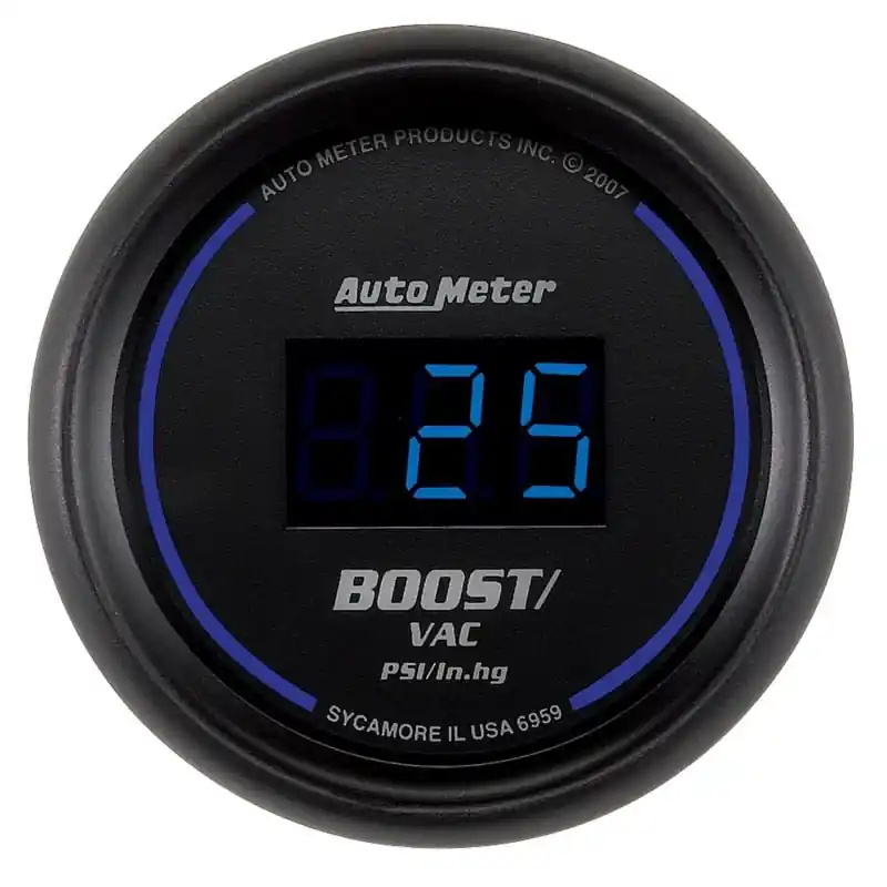 Autometer Cobalt Digital 52.4mm Black Vacuum/Boost Gauge (ATM6959)