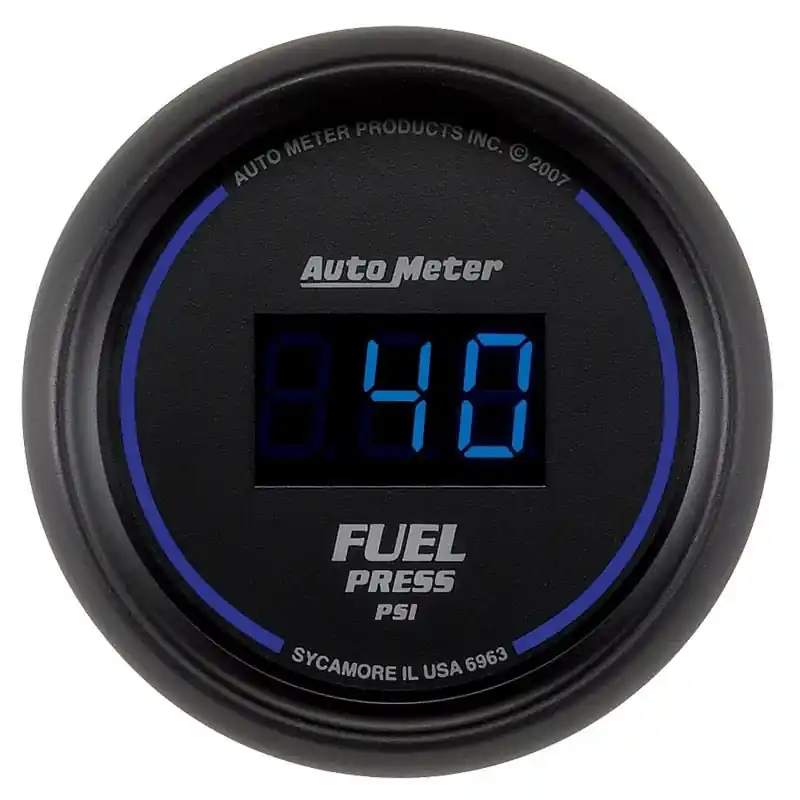 Autometer 52.4mm 1-100 PSI Black Digital Fuel Pressure Gauge (ATM6963)