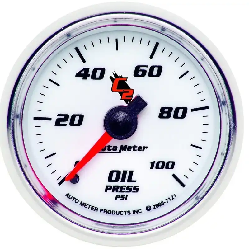 Autometer C2 52mm Mechanical 0-100 PSI Oil Pressure Gauge (ATM7121)