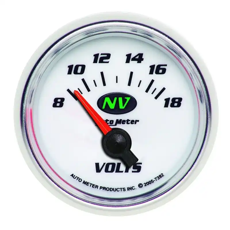 Autometer Voltmeter 52.4mm Short Sweep Electric 8-18 Volts (ATM7392)
