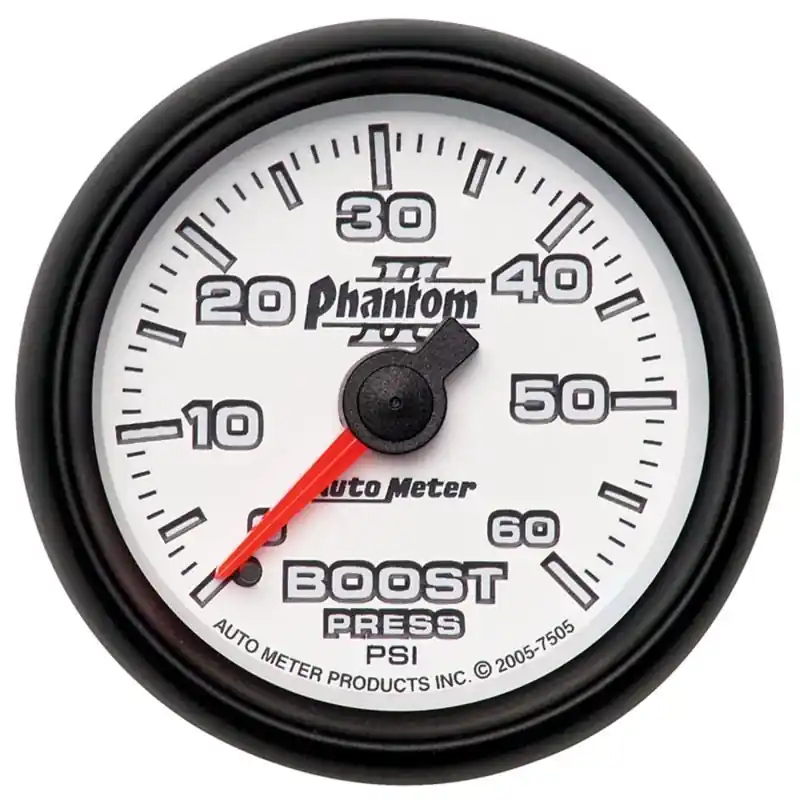 Autometer Phantom II 52.4mm Mechanical 0-60 PSI Boost Gauge (ATM7505)