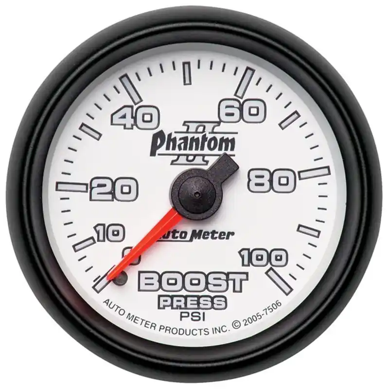 Autometer Phantom II 52.4mm Mechanical 0-100psi Boost Gauge (ATM7506)
