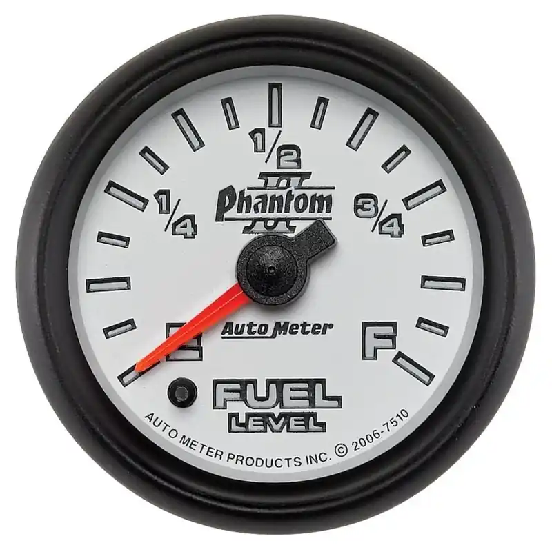 Autometer Phantom II 52mm Full Sweep Electronic 0-280 ohm Fuel Level Programmable E-F Range Gauge (ATM7510)
