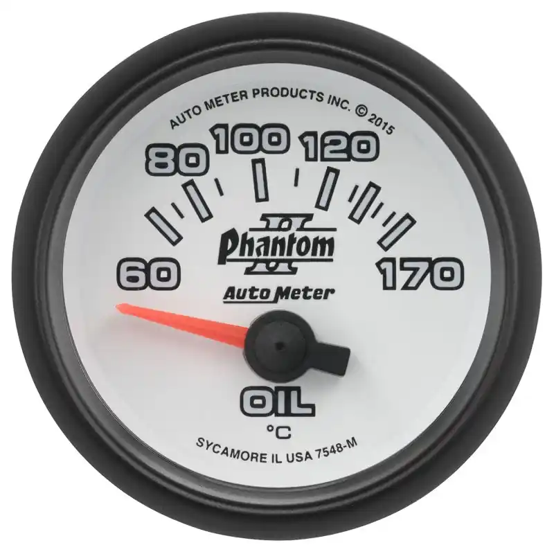 Autometer Phantom II Gauge Oil Temp 2 1/16in 60-170f Electric Phantom II (ATM7548-M)