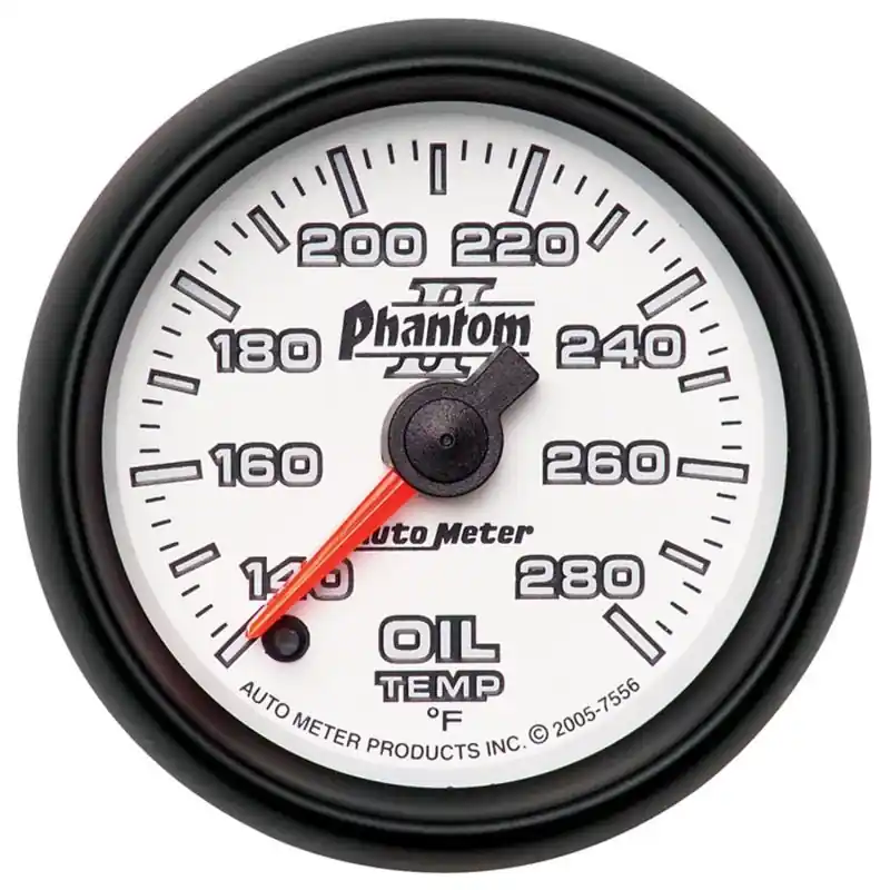 Autometer Phantom II 52mm Full Sweep Electronic 140-280 Deg F Oil Temperature Gauge (ATM7556)