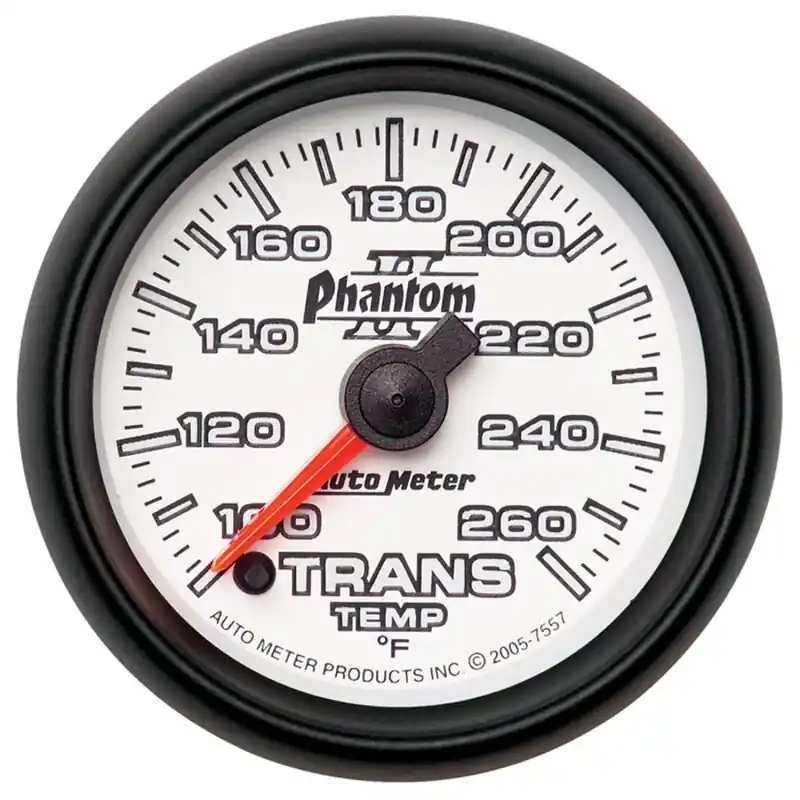Autometer Phantom II 52mm Full Sweep Electronic 100-260 Deg F Transmission Temperature Gauge (ATM7557)
