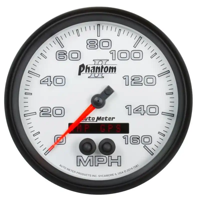 Autometer Phantom II 5in 0-140MPH In-Dash Electronic GPS Programmable Speedometer (ATM7581)