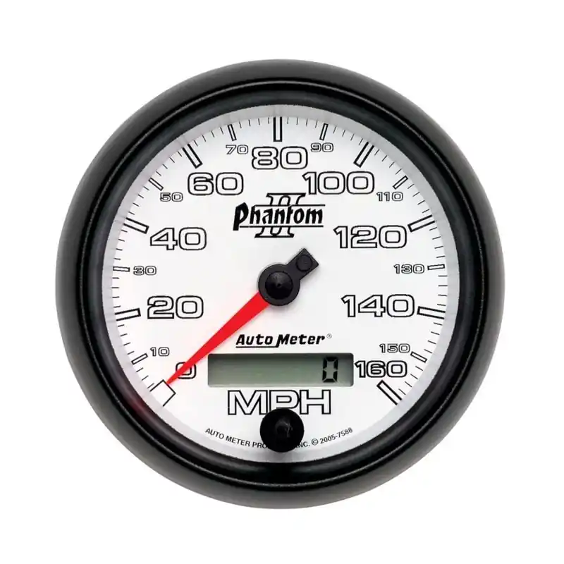 Autometer Phantom II 3-3/8in 160 MPH Electronic Programmable In-Dash Speedometer (ATM7588)
