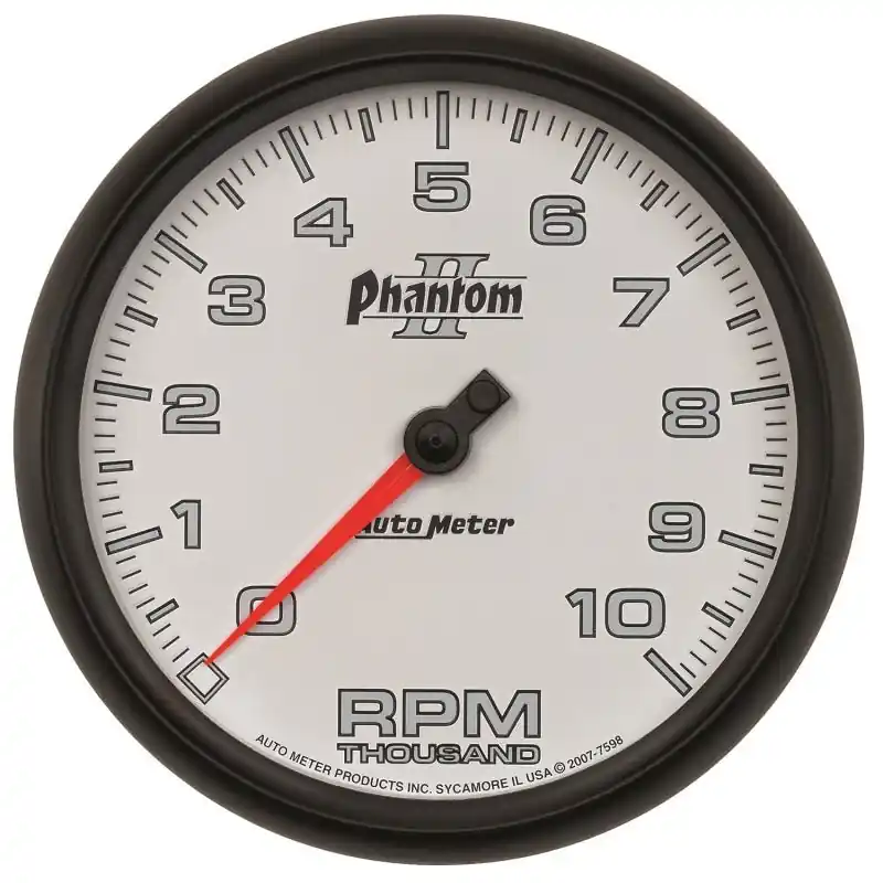 Autometer Phantom II 5in Electrical 10K RPM In-Dash Tachometer (ATM7598)