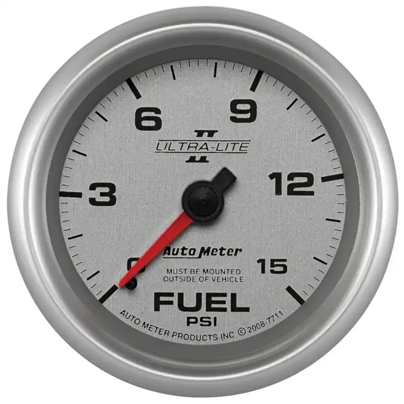 Autometer Ultra-Lite II 2 5/8in 0-15 PSI Mechanical Fuel Pressure Gauge (ATM7711)