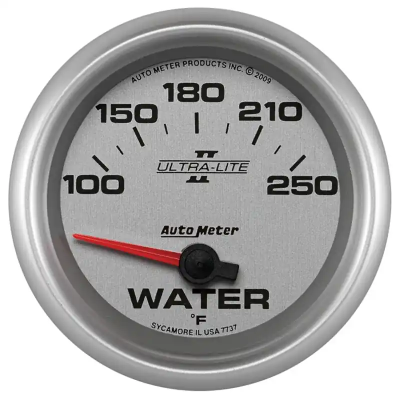 Autometer Ultra-Lite II 2 5/8in 100-250 Degree F Short Sweep Electronic Water Temperature Gauge (ATM7737)