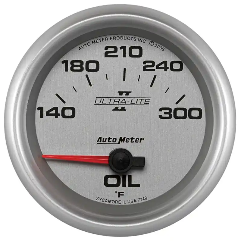 Autometer Ultra-Lite II 2 5/8in 140-300 Degree F Short Sweep Electronic Oil Temperature Gauge (ATM7748)