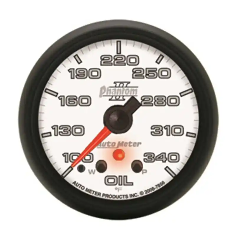 AutoMeter Gauge Oil Temp 2-5/8in. 340 Deg. F Stepper Motor W/ Peak & Warn Phantom II (ATM7856)
