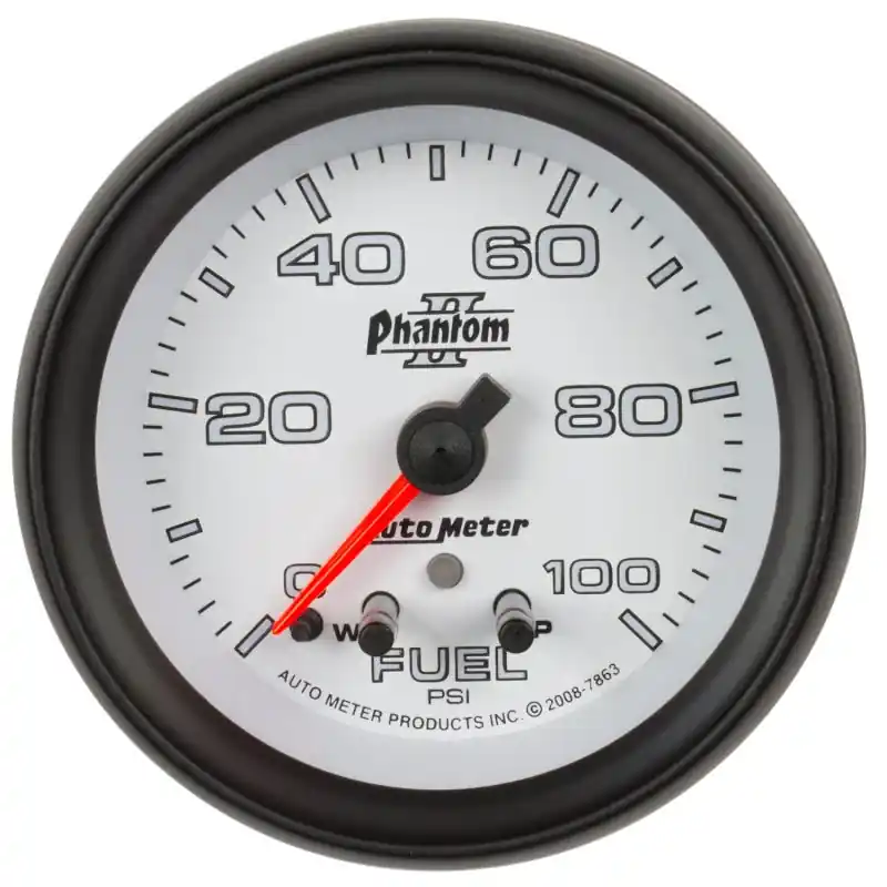 AutoMeter Gauge Fuel Press 2-5/8in. 100PSI Stepper Motor W/ Peak & Warn Phantom II (ATM7863)