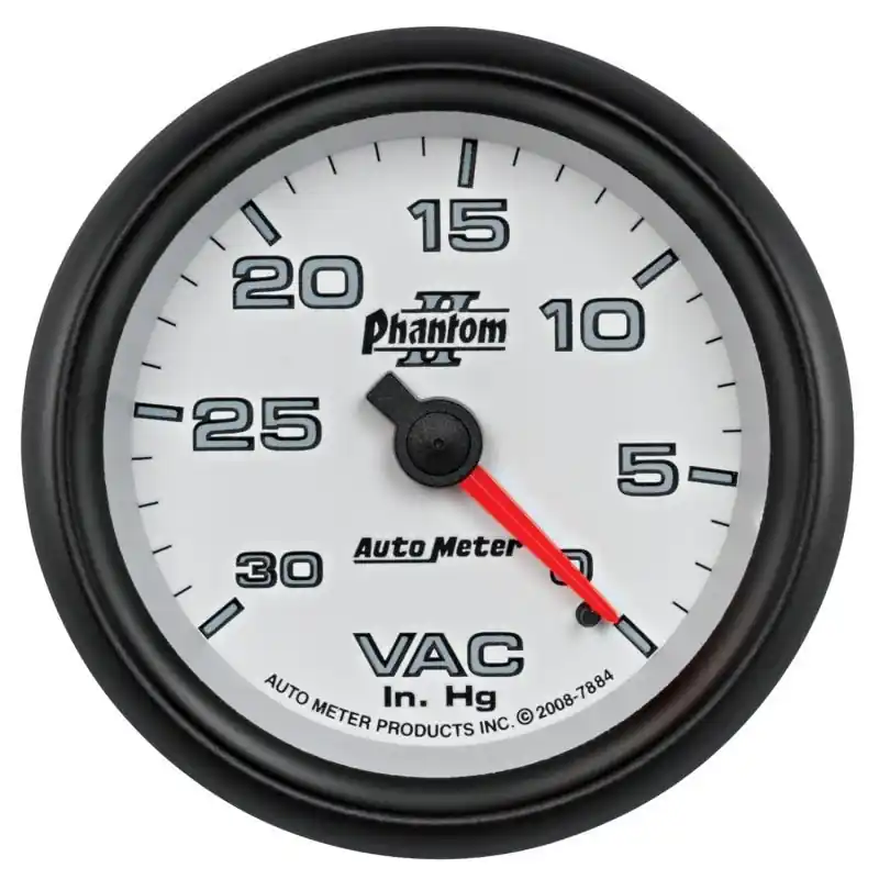 AutoMeter Gauge Vacuum 2-5/8in. 30Inhg Mechanical Phantom II (ATM7884)