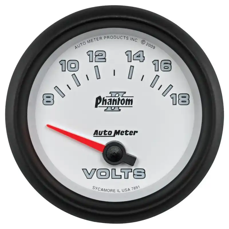 Autometer Phantom II 2-5/8in 18V Electric Voltmeter Gauge (ATM7891)
