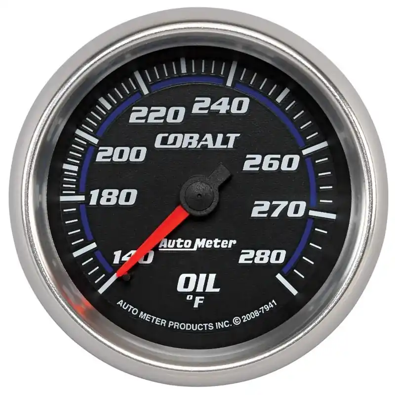 Autometer Cobalt 66.7mm 140-280 Degree F Mechanical Oil Temperature Gauge (ATM7941)