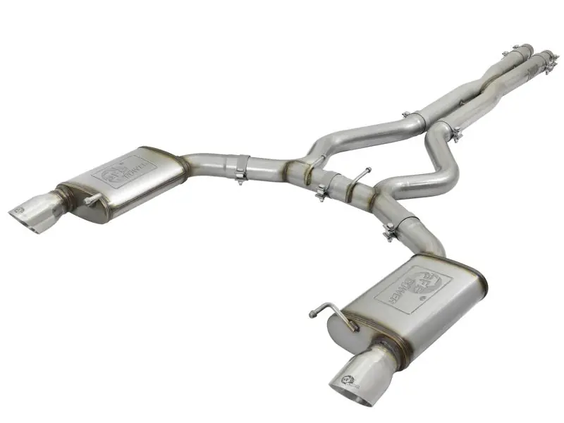 aFe MACHForce XP 3in 304 SS Cat-Back Exhausts w/ Polished Tips 15-17 Ford Mustang GT V8-5.0L/V6-3.7L (AFE49-33072-1P)