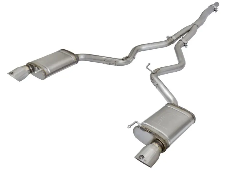 aFe MACHForce XP Exhausts Cat-Back SS-304 EXH w/ Polished Tips 15-16 Ford Mustang EcoBoost 2.3L (t) (AFE49-33084-P)