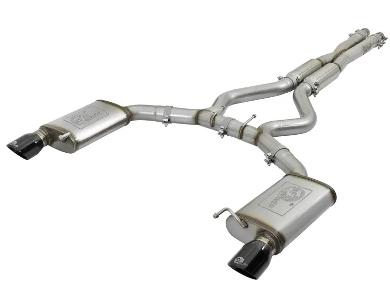 aFe MACHForce XP 3in 304 SS Loud Tone Cat-Back w/ Black Tips 15-17 Ford Mustang V6-3.7L/V8-5.0L (AFE49-33087-B)