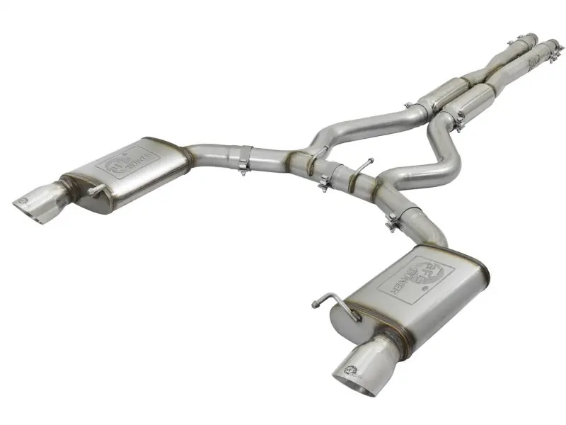 aFe MACHForce XP 3in Sport Tone Cat-Back Exhausts w/ Polished Tips 15-17 Ford Mustang V6/V8 (AFE49-33087-P)