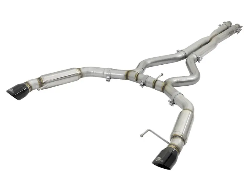 aFe MACHForce XP 3in 304 SS Sport Tone Cat-Back w/ Black Tips 15-17 Ford Mustang V6-3.7L/V8-5.0L (AFE49-33088-B)