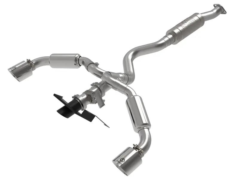 aFe 23-24 Toyota GR Corolla L3 1.6L (t) Gemini XV 3in to 2-1/2in Cat Back Exhaust w/ Polished Tips (AFE49-36067-P)