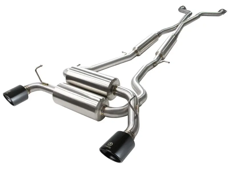aFe Takeda 2-1/2 in 304 SS Cat-Back Exhaust System Infiniti G37 08-13/Q60 14-15 V6-3.7 w/ Black Tips (AFE49-36103-B)