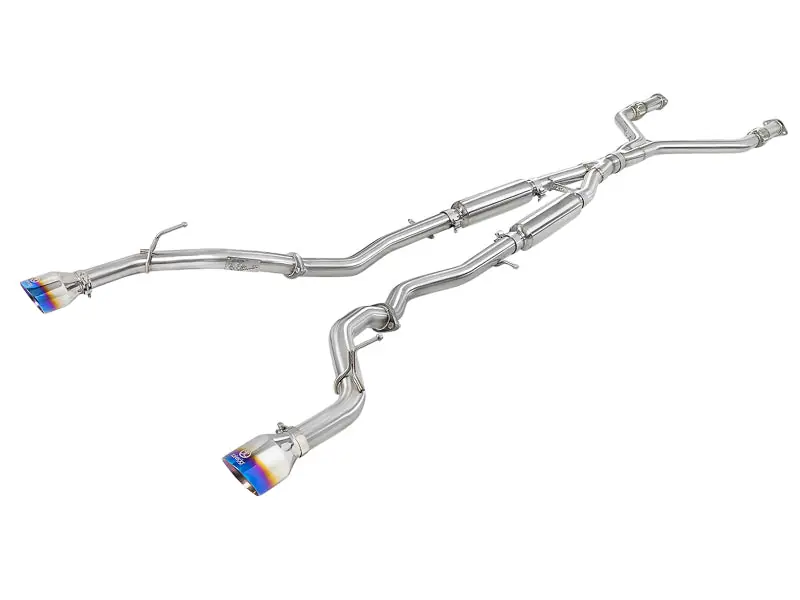 aFe Takeda 2.5in 304 SS Cat-Back Exhaust System w/ Blue Flame Tips 16-18 Infiniti Q50 V6-3.0L (tt) (AFE49-36132NM-L)
