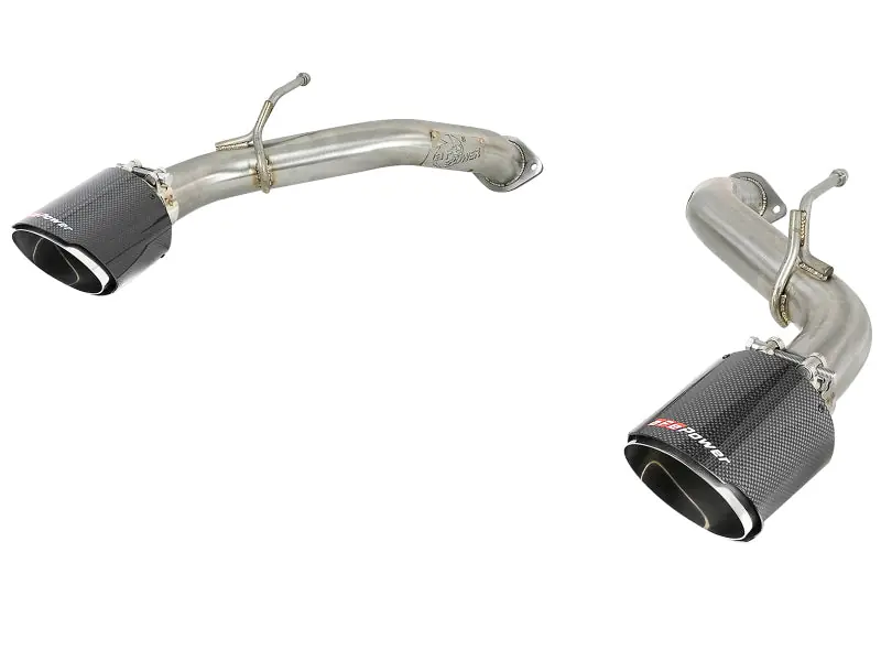 aFe POWER Takeda 2.5in 304 SS Axle-Back Exhaust w/ Carbon Fiber Tips 17-19 Infiniti Q60 V6-3.0L (tt) (AFE49-36133NM-C)