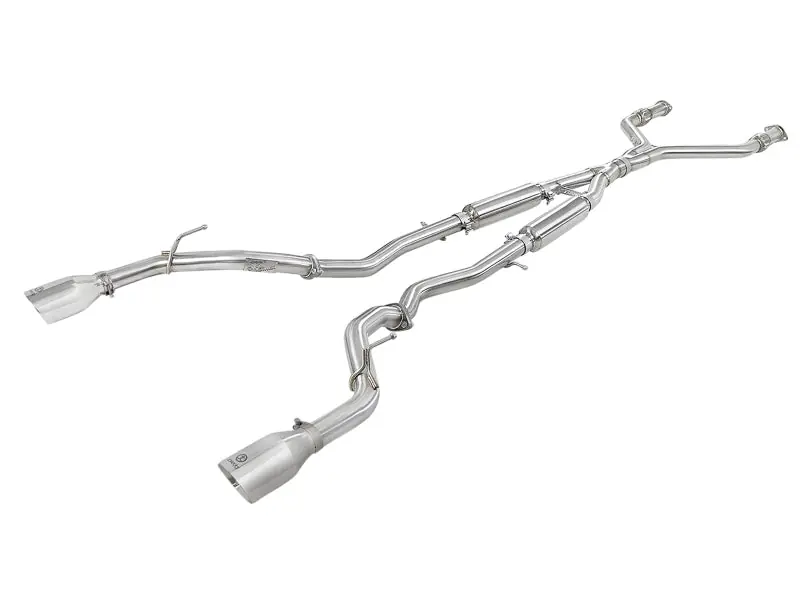 aFe POWER Takeda 2.5in 304 SS CB Exhaust w/ Polished Tips 17-19 Infiniti Q60 V6-3.0L (tt) (AFE49-36134NM-P)