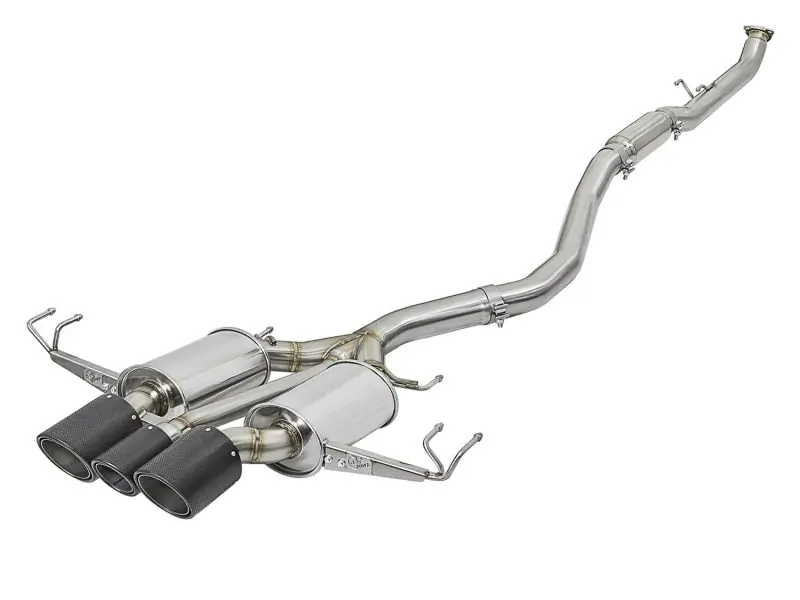 aFe POWER Takeda 2-1/2in to 2-1/4in 304SS Catback Dual-Exit Exhaust 17+ Honda Civic Type R w/CF Tips (AFE49-36616-C)