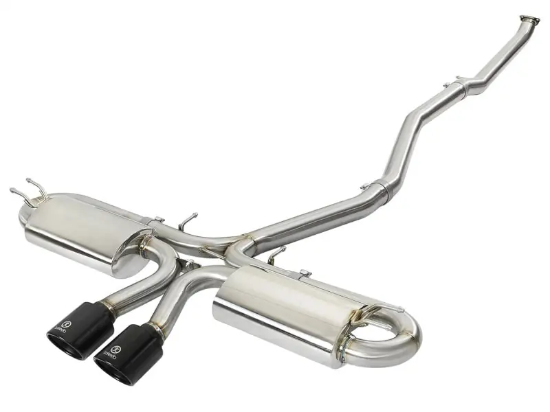 aFe Takeda 3in 304 SS Cat-Back Exhaust w/ Dual Center Black Tips 17+ Honda Civic Si (2dr) I4 1.5L (AFE49-36618-B)