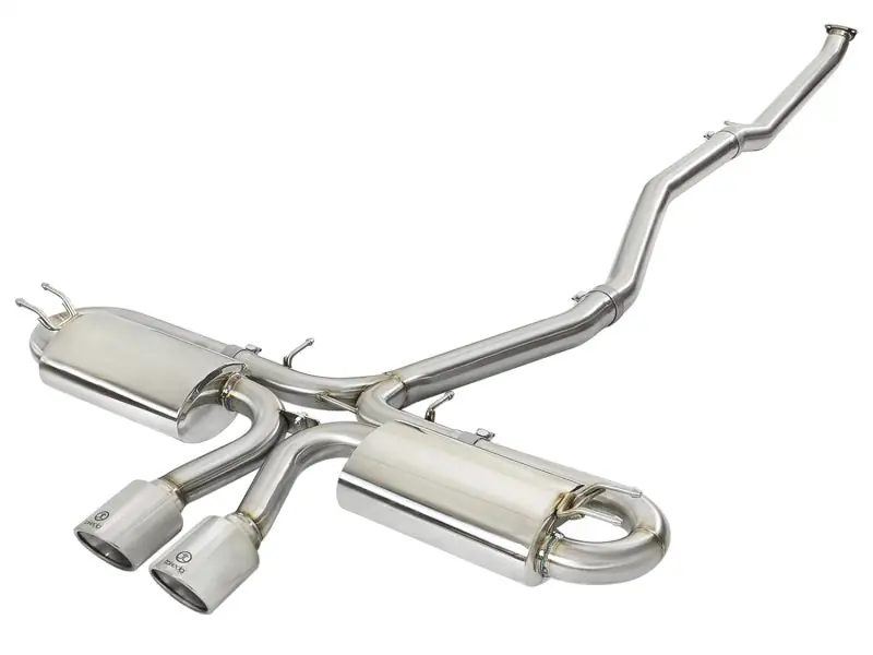 aFe Takeda 3in 304 SS Cat-Back Exhaust System w/ Polished Tips 2017 Honda Civic Si I4 1.5L (t) (AFE49-36618-P)