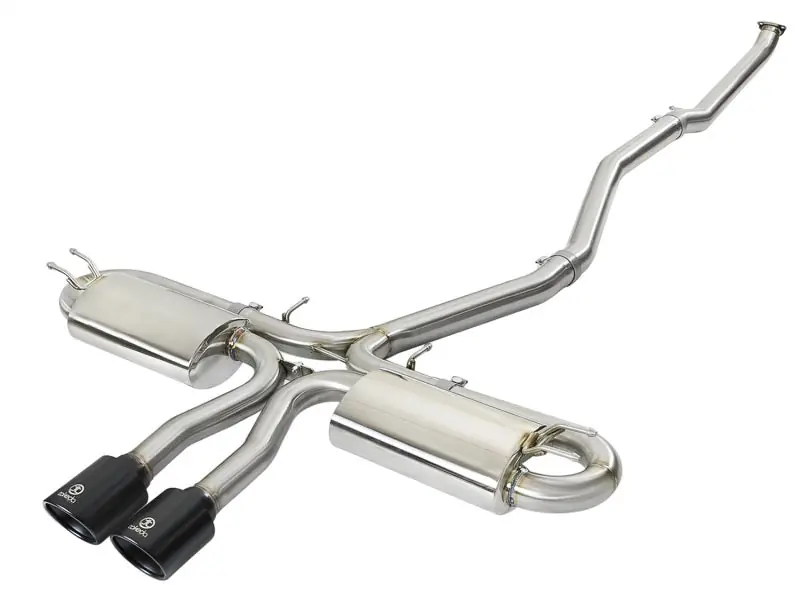 aFe Takeda 3in 304 SS Cat-Back Exhaust System w/ Black Tips 2017+ Honda Civic Si (4dr) I4 1.5L (t) (AFE49-36621-B)
