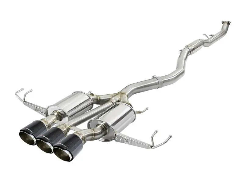 aFe Takeda 3in 304 SS Cat-Back Exhaust w/ Carbon Fiber Tips 17-18 Honda Civic Type R L4 2.0L (t) (AFE49-36623-C)