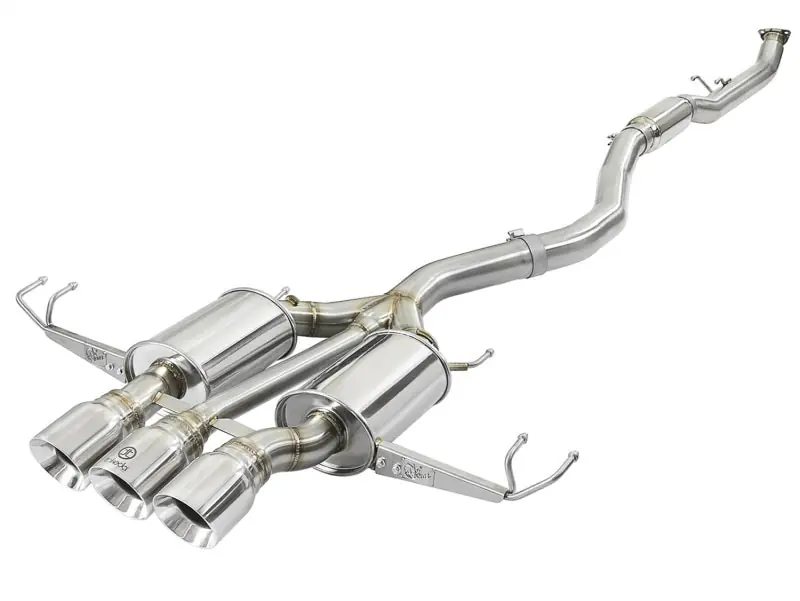 aFe Takeda 3in 304 SS Cat-Back Exhaust w/ Tri-Polished Tips 17-18 Honda Civic Type R L4 2.0L (t) (AFE49-36623-P)