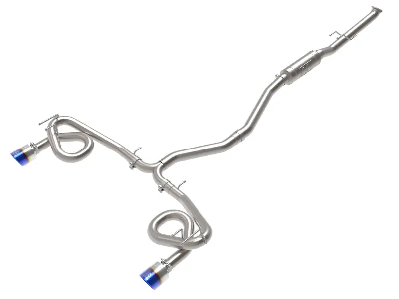 aFe POWER Takeda 22-23 Honda Civic Si I4-1.5L (t) 2.5in to 3in 304 SS CB Exhaust - Blue Flame Tips (AFE49-36630-L)