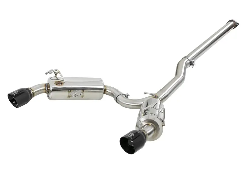 aFe Takeda 3in. to 2.5in. 304 SS C/B Exhaust 08-15 Mitsubishi Lancer EVO I4-2.0L (t) - Black Tips (AFE49-36701-B)