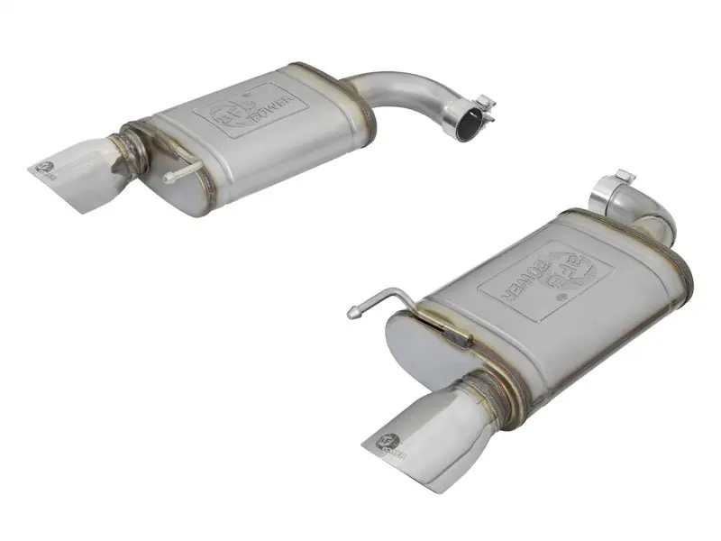 aFe MACHForce XP 2.5in 409 Stainless Axle Back Exhaust w/Stainless Tips 15-17 Ford Mustang I4-2.3L (AFE49-43085-P)