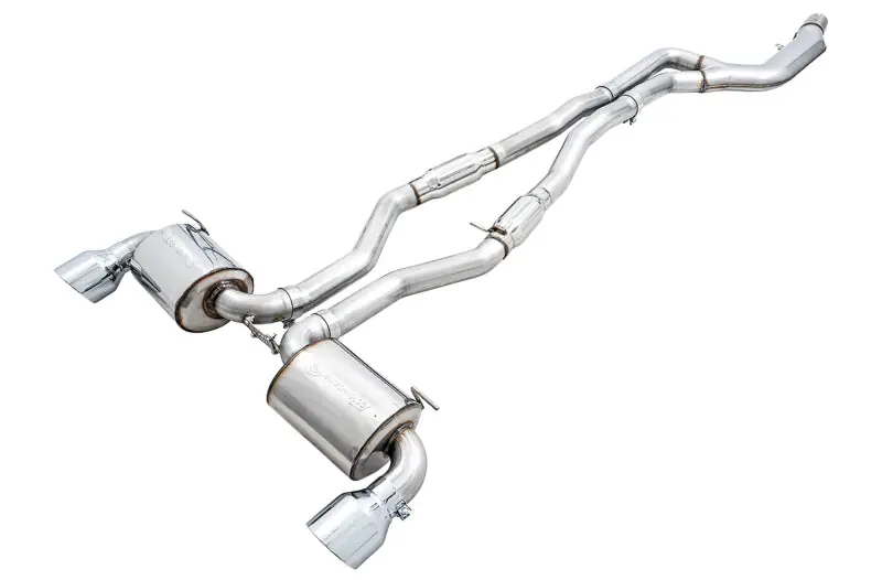 AWE 2020 Toyota Supra A90 Resonated Touring Edition Exhaust - 5in Chrome Silver Tips (AWE3015-32118)