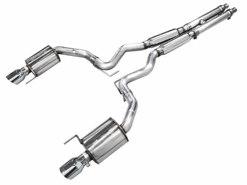 AWE 2024 Ford Mustang GT Fastback S650 RWD Touring Catback Exhaust w/ Dual Chrome Silver Tips (AWE3015-32650)