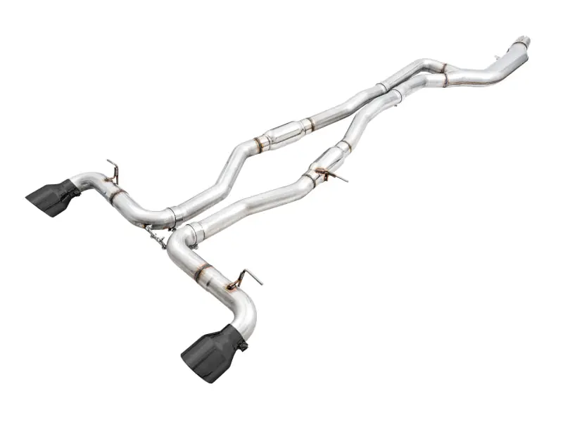 AWE 2020 Toyota Supra A90 Resonated Track Edition Exhaust - 5in Diamond Black Tips (AWE3015-33130)