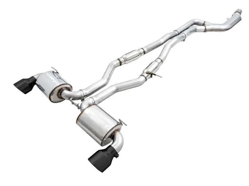 AWE 2020 Toyota Supra A90 Resonated Touring Edition Exhaust - 5in Diamond Black Tips (AWE3015-33132)
