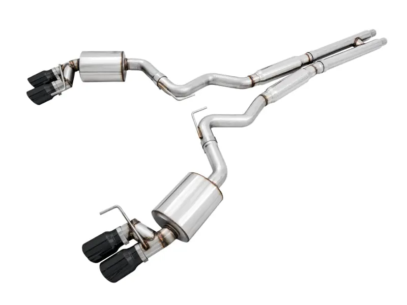 AWE Tuning 2018+ Ford Mustang GT (S550) Cat-back Exhaust - Touring Edition (Quad Diamond Black Tips) (AWE3015-43106)