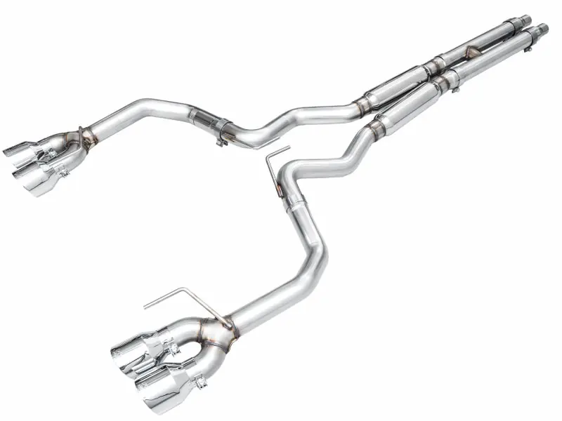 AWE 2024 Ford Mustang GT Fastback S650 RWD Track Edition Catback Exhaust w/ Quad Chrome Silver Tips (AWE3020-42650)