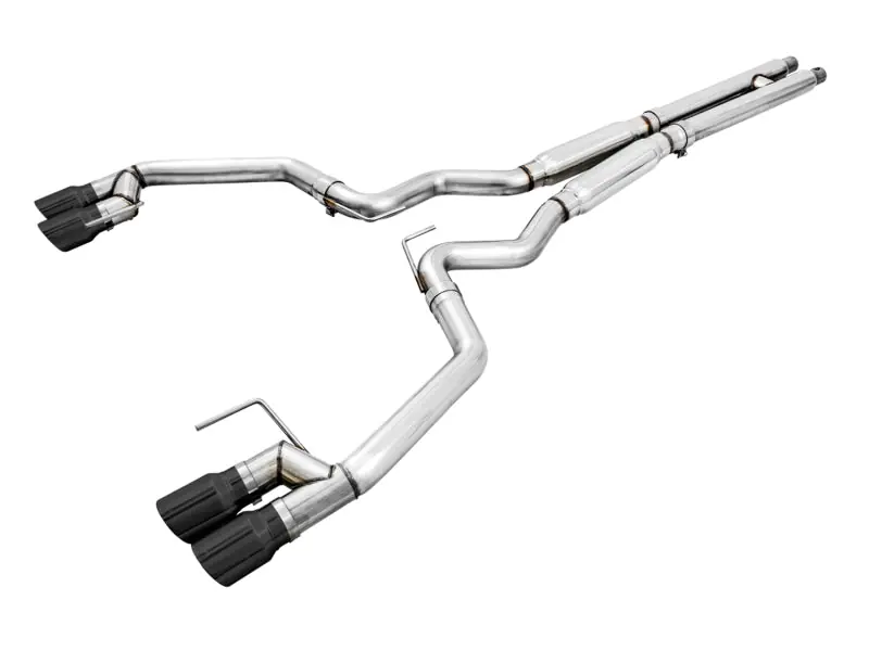 AWE Tuning 2018+ Ford Mustang GT (S550) Cat-back Exhaust - Track Edition (Quad Diamond Black Tips) (AWE3020-43072)